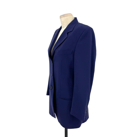 Piazza Sempione for Bergdorf Goodman Navy Blue Suit Blazer Jacket Size 42 US 6 - Picture 4 of 7